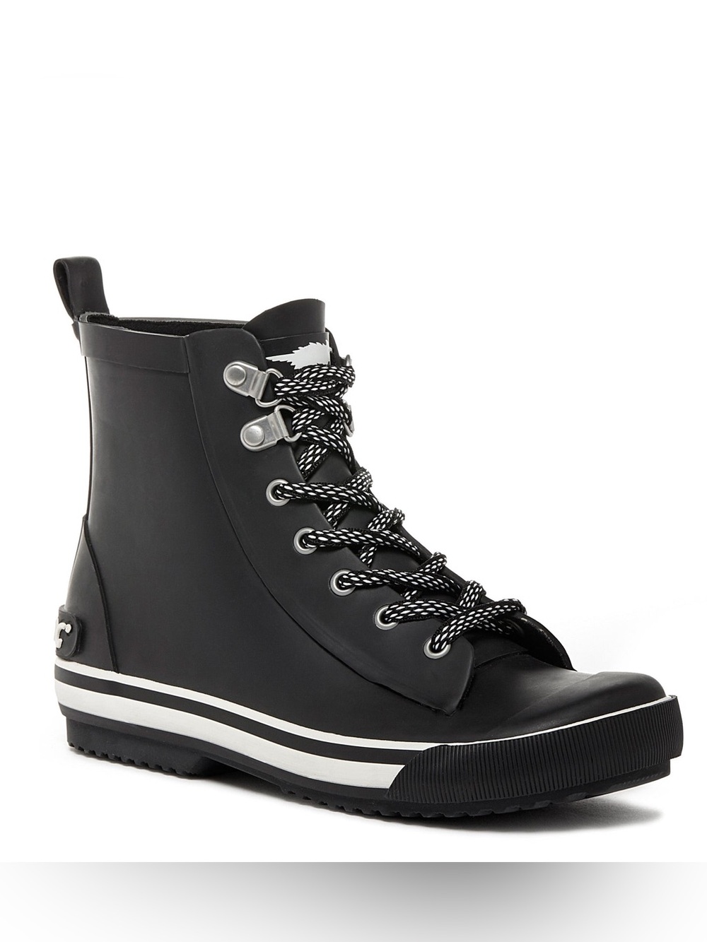 Rocket Dog Black Rubber Lace-Up High Top Ankle Rain Boots Waterproof Sneaker 8.5